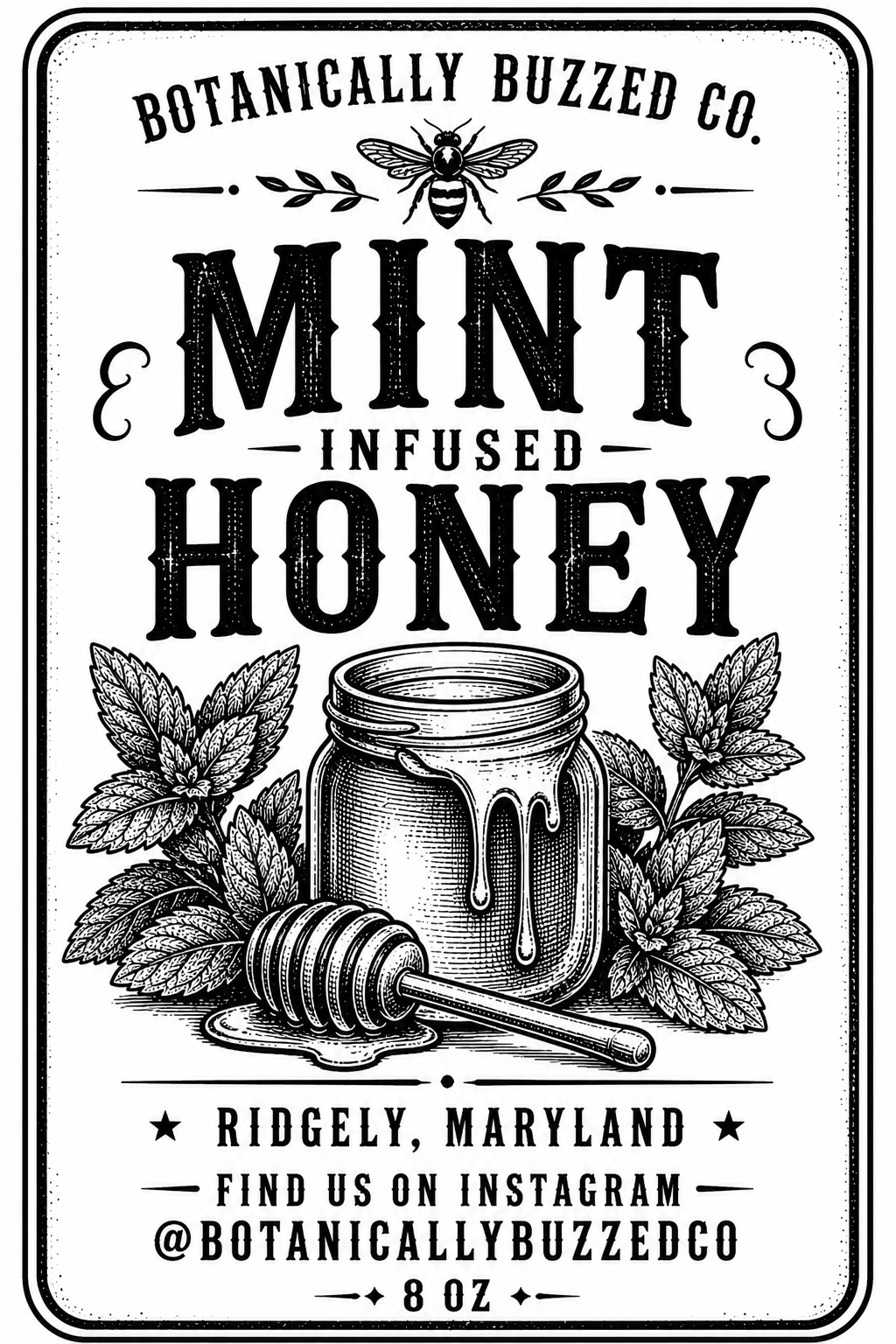 8 oz Mint Honey